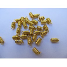 Spiral Leather Crimp Gold